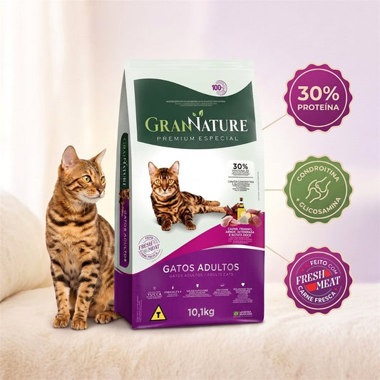 Ração Grannature Gatos Adultos 10,1 kg