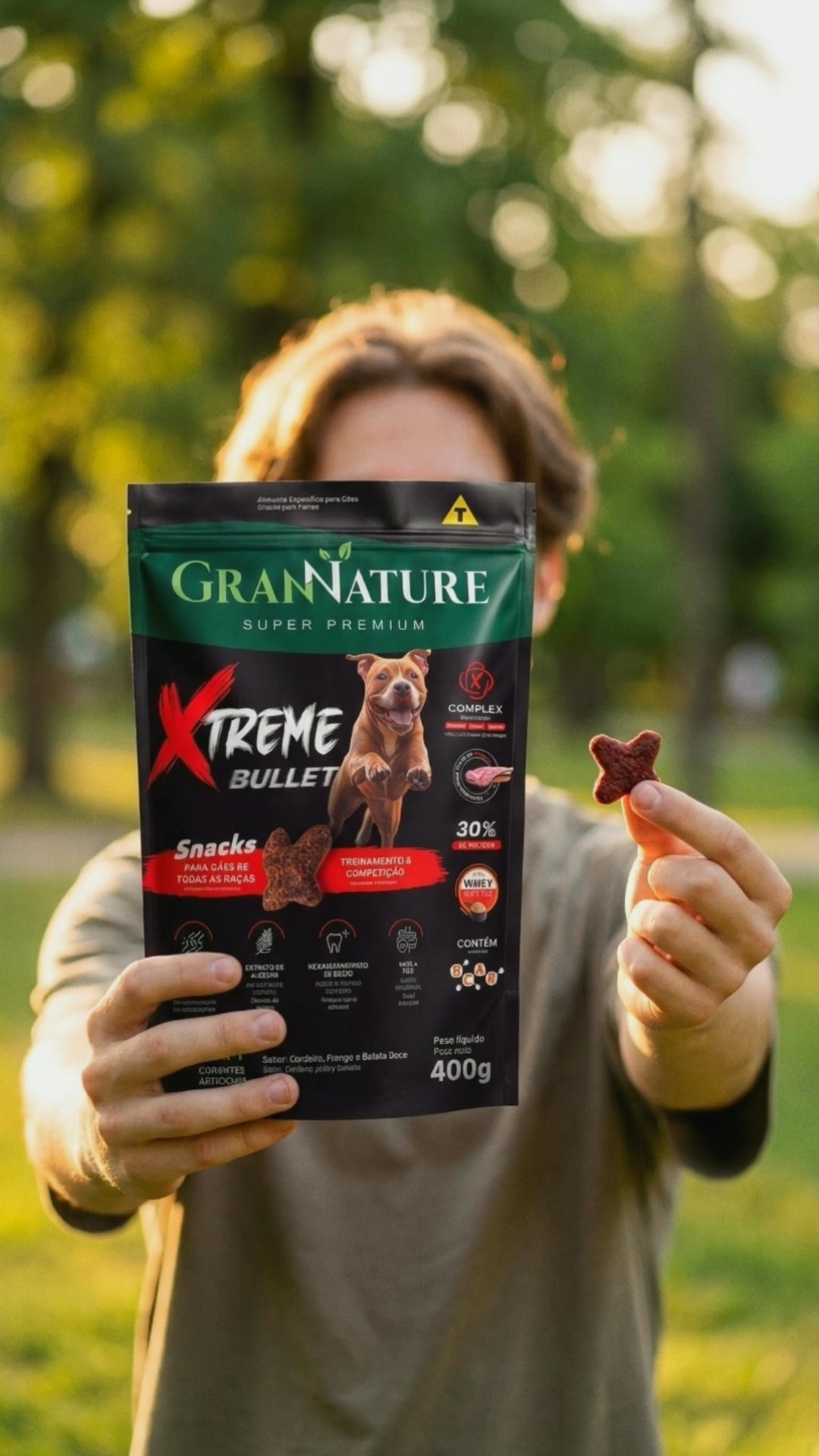 Vídeo Petisco Snack Xtreme Bullet para Cães