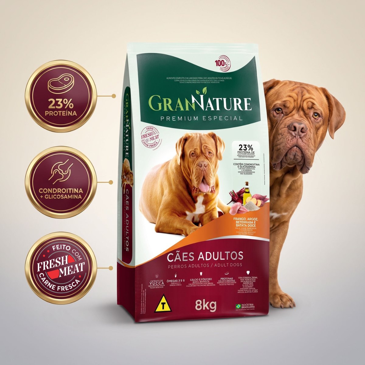 Ração Grannature Cães Adultos 8 kg