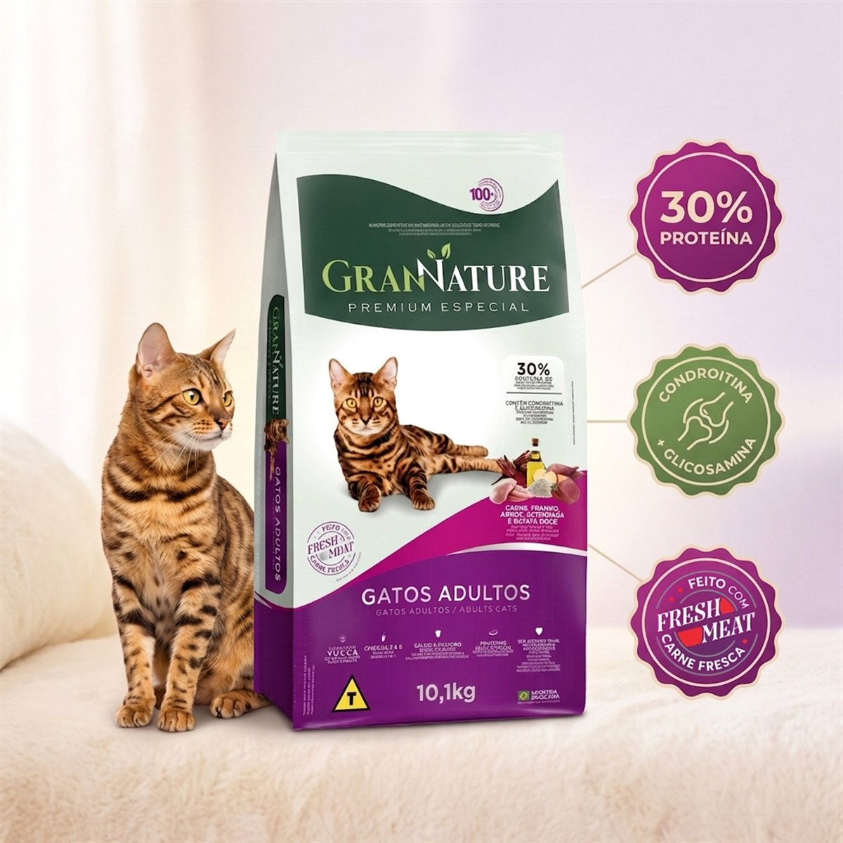 Ração Grannature Gatos Adultos 10,1 kg