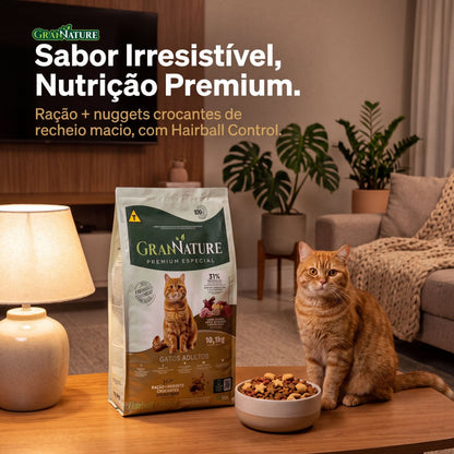 Ração Grannature Gatos Adultos Mix com Nuggets