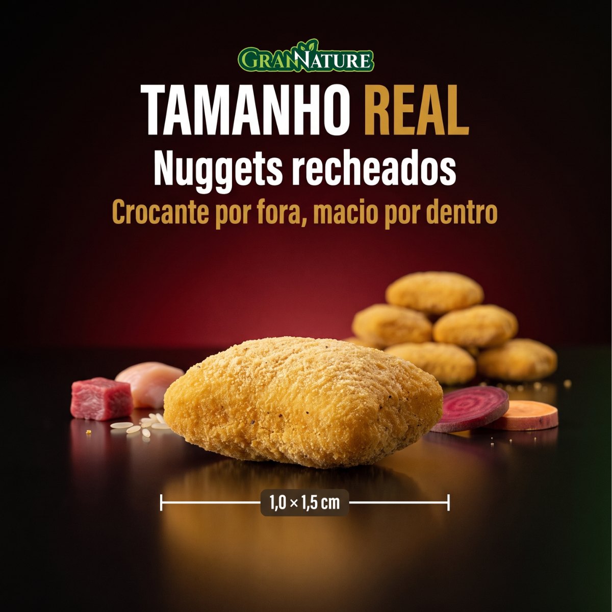 Ração Grannature Gatos Adultos Nuggets Crocantes