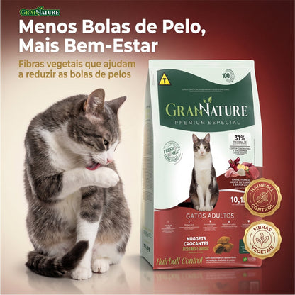 Ração Grannature Gatos Adultos Nuggets Crocantes
