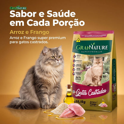 Ração Grannature Gatos Castrados Frango e Arroz