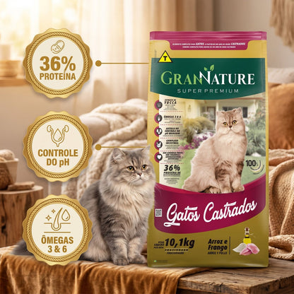 Ração Grannature Gatos Castrados Frango e Arroz