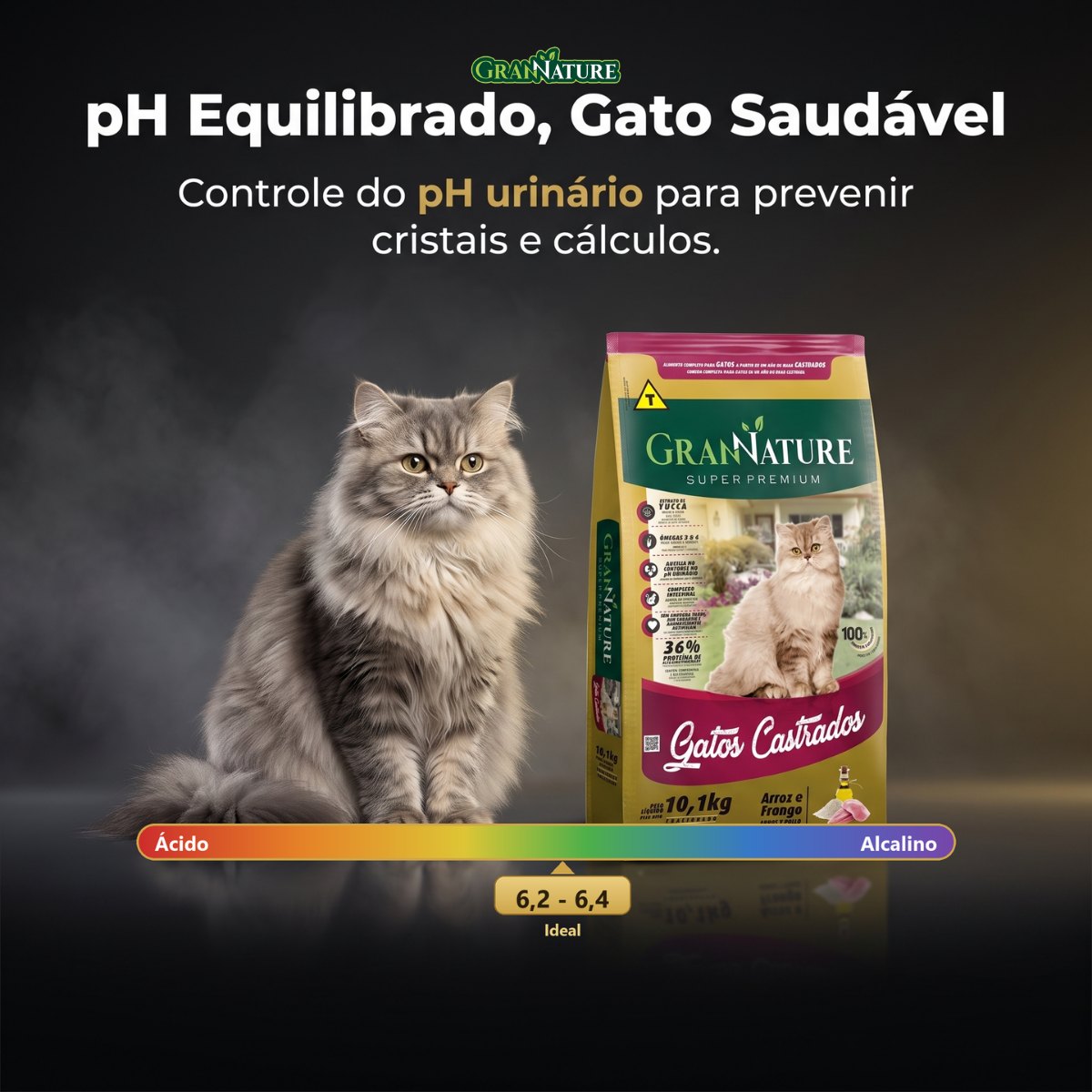 Ração Grannature Gatos Castrados Frango e Arroz