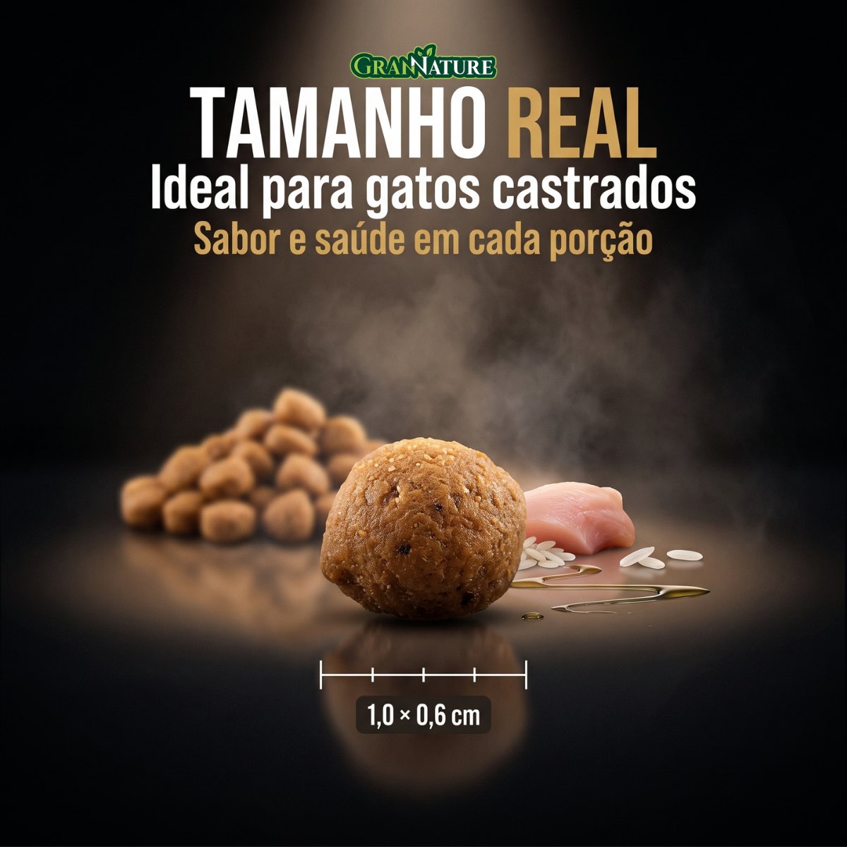 Ração Grannature Gatos Castrados Frango e Arroz
