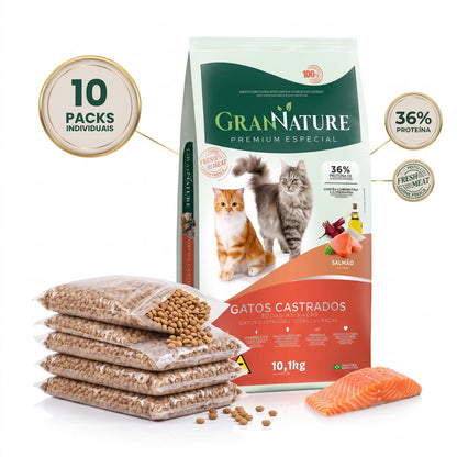 Ração Grannature Gatos Castrados Salmão 10,1 kg