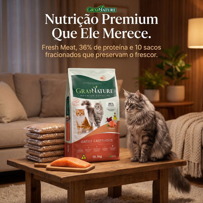 Ração Grannature Gatos Castrados Salmão