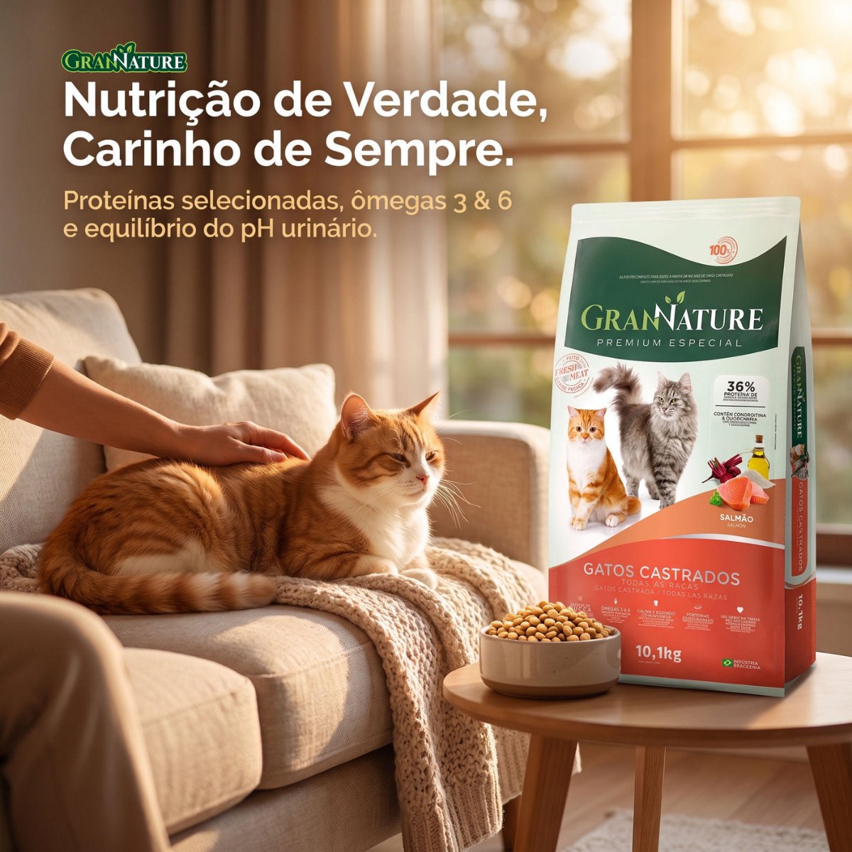 Ração Grannature Gatos Castrados Salmão