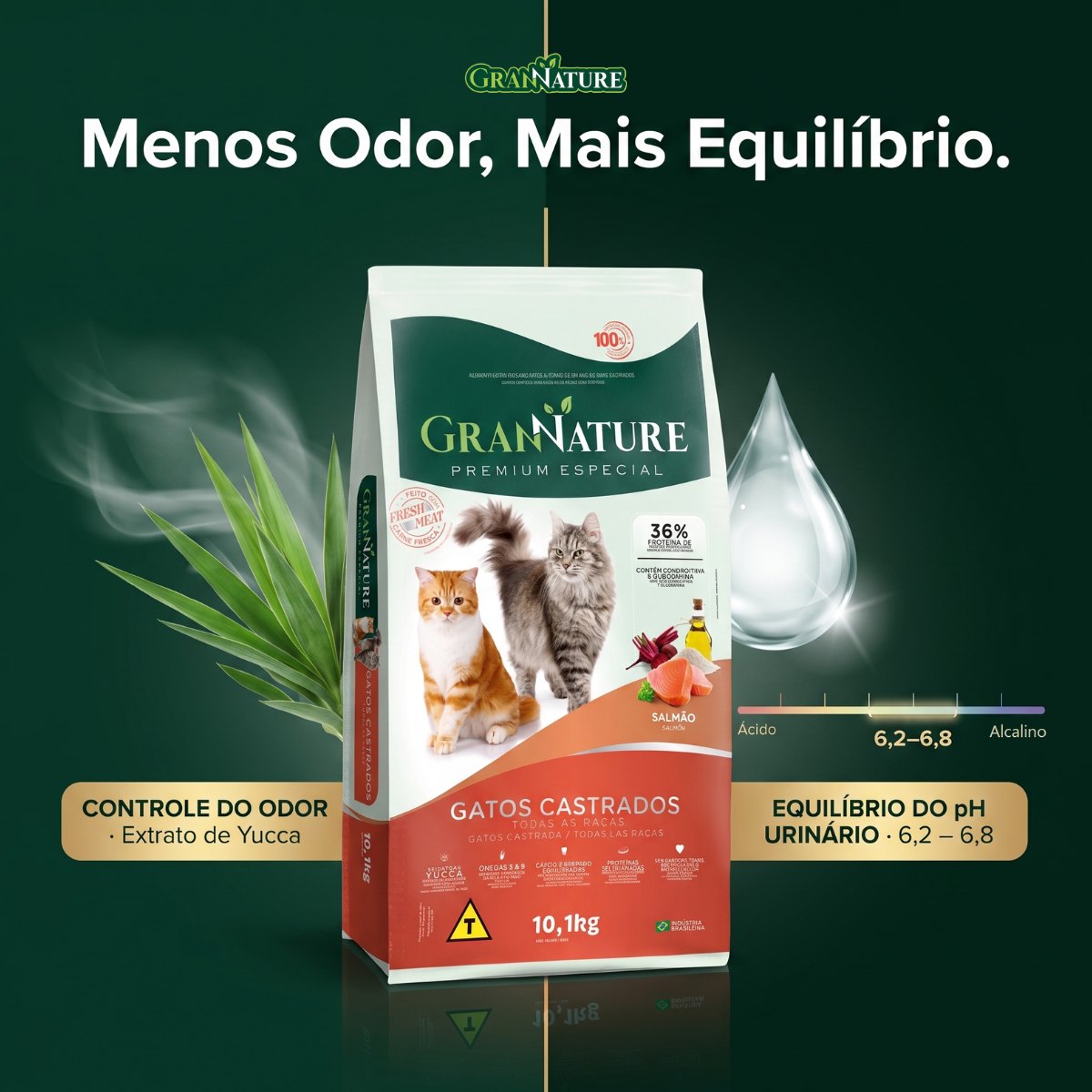 Ração Grannature Gatos Castrados Salmão