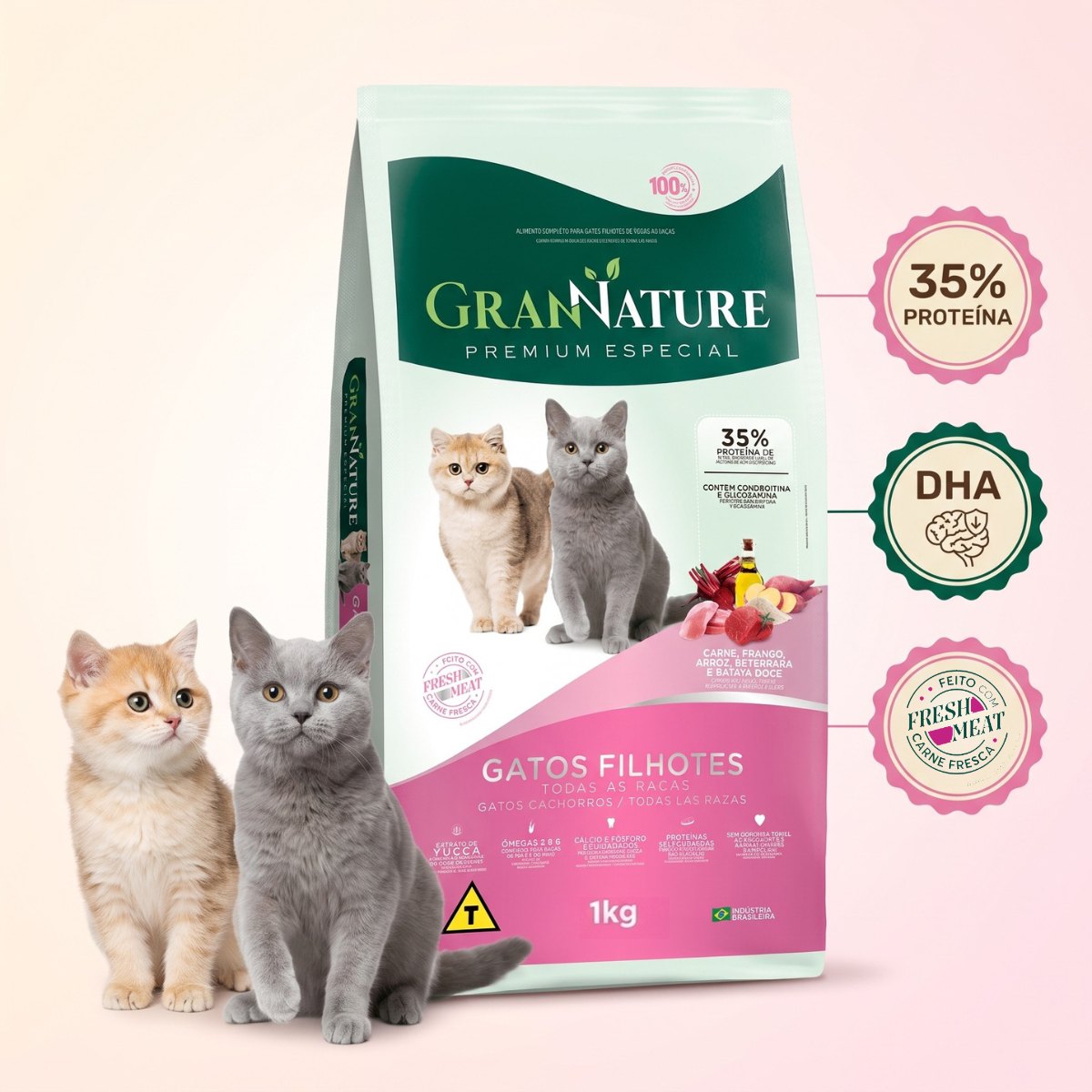 Ração Grannature Gatos Filhotes 1 kg