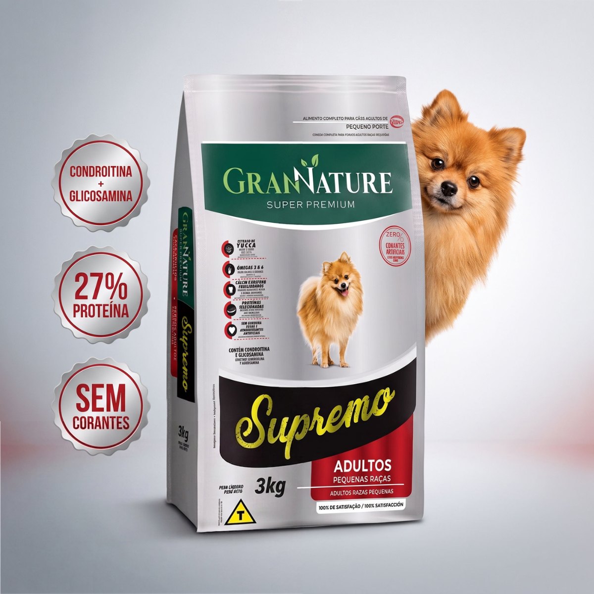 Ração Grannature Supremo Cães Adultos Pequenas Raças 3 kg
