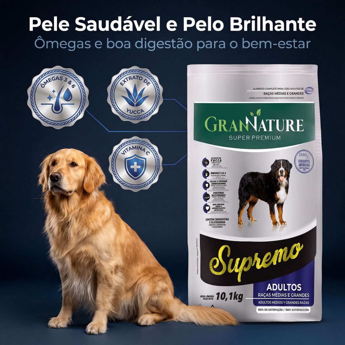 Ração Grannature Supremo Cães Adultos Raças Médias e Grandes