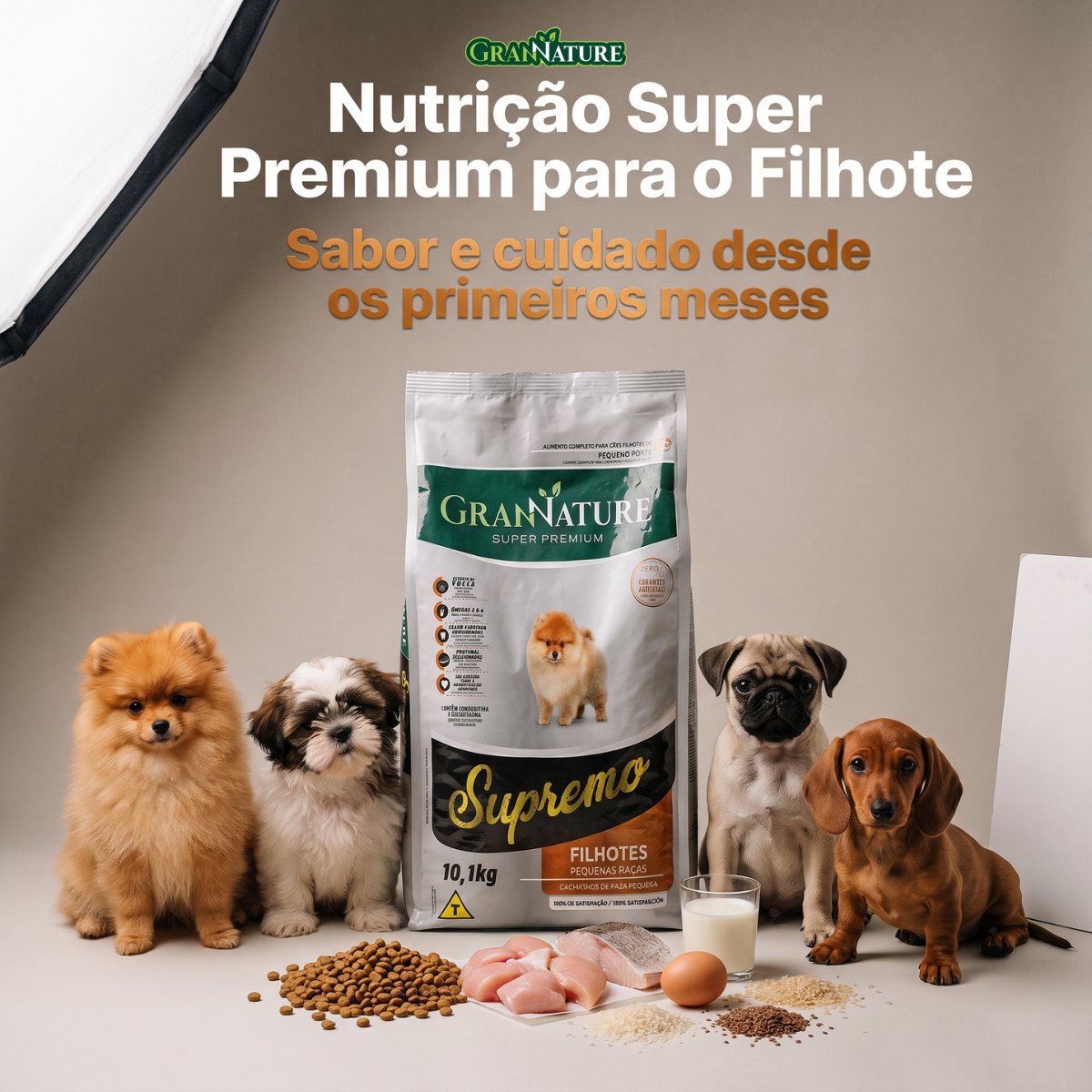 Ração Grannature Supremo Cães Filhotes Pequenas Raças
