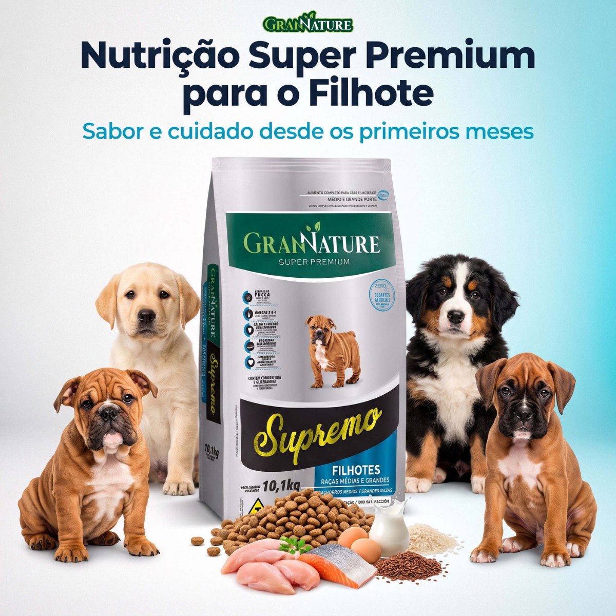 Ração Grannature Supremo Cães Filhotes Raças Médias e Grandes