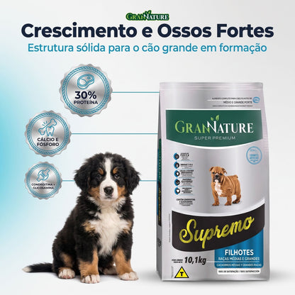 Ração Grannature Supremo Cães Filhotes Raças Médias e Grandes