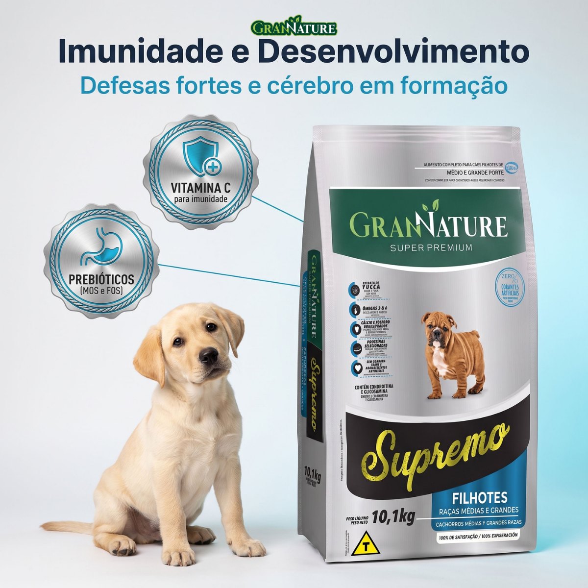 Ração Grannature Supremo Cães Filhotes Raças Médias e Grandes