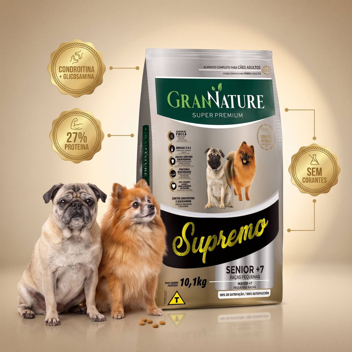 Ração Grannature Supremo Cães Sênior 7+ Pequenas Raças 10,1 kg