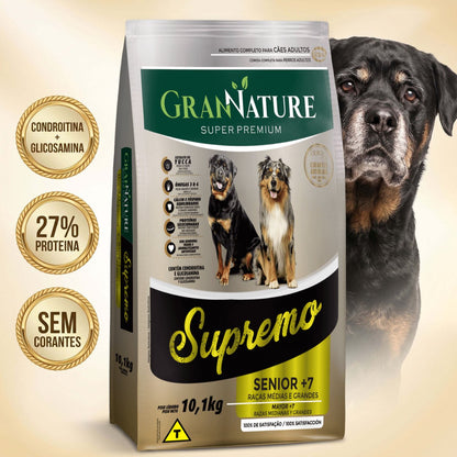 Ração Grannature Supremo Cães Sênior 7+ Raças Médias e Grandes 10,1 kg