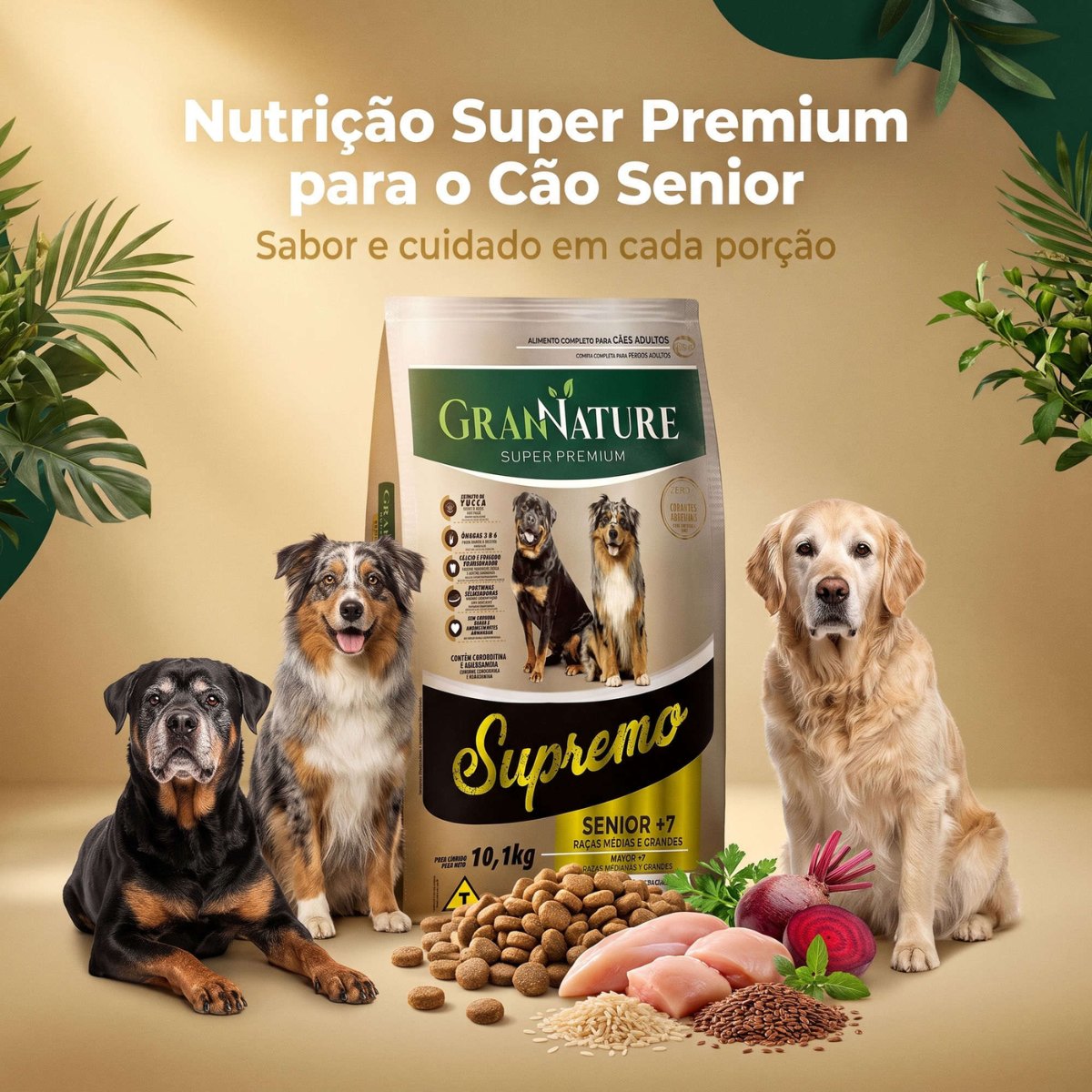 Ração Grannature Supremo Cães Sênior 7+ Raças Médias e Grandes