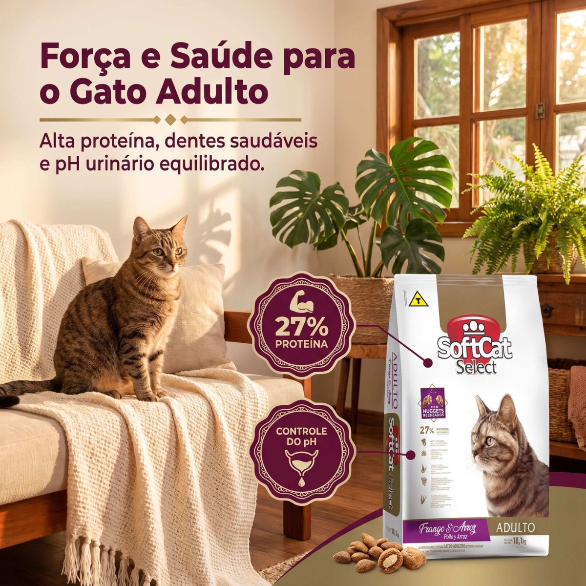 Ração SoftCat Select Gatos Adultos com Nuggets