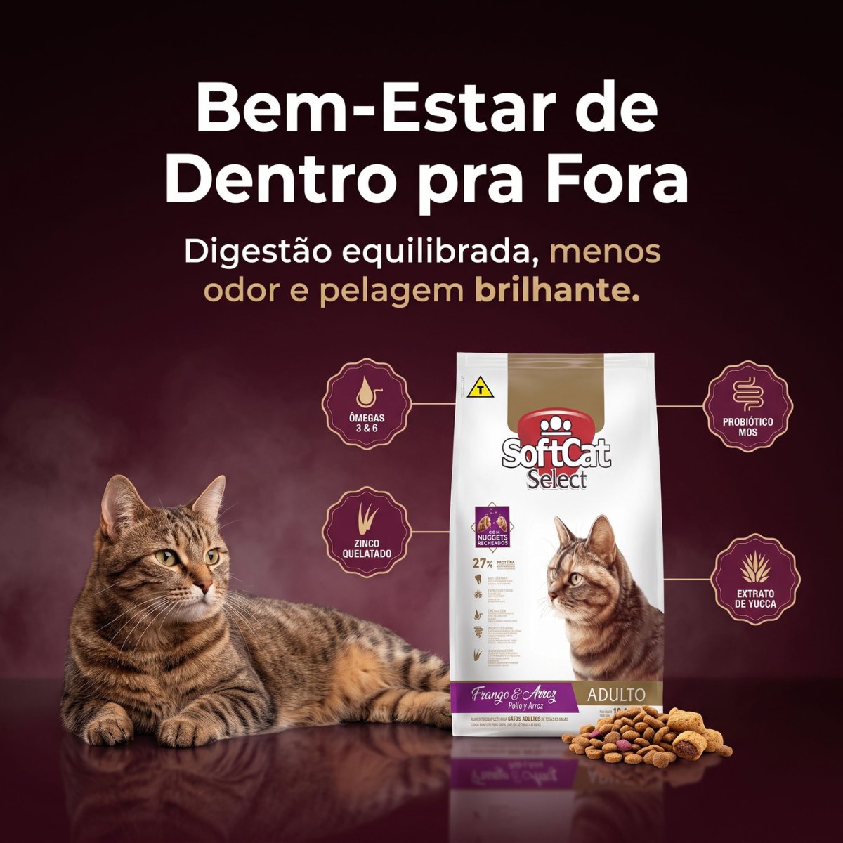 Ração SoftCat Select Gatos Adultos com Nuggets