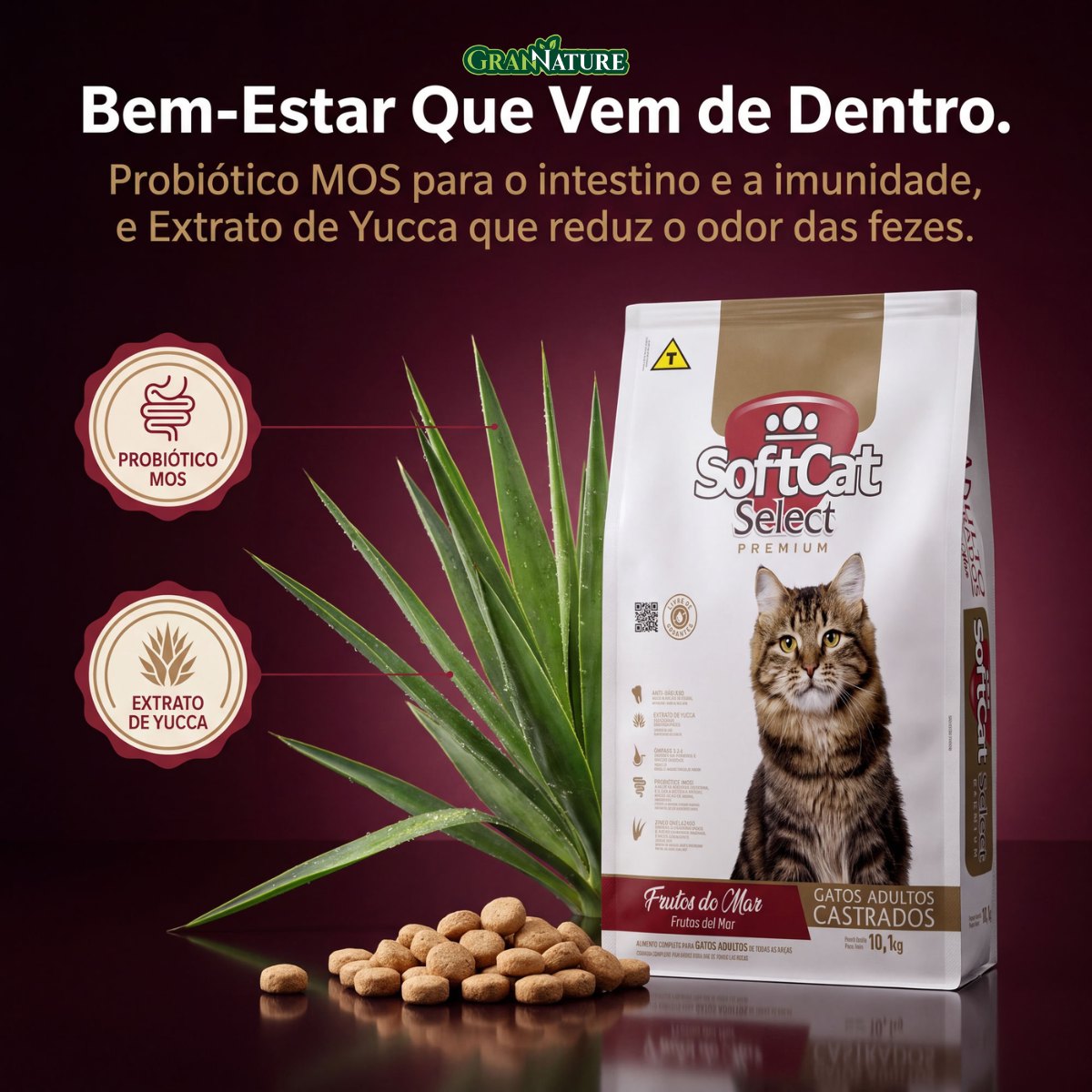 Ração SoftCat Select Gatos Castrados Frutos do Mar