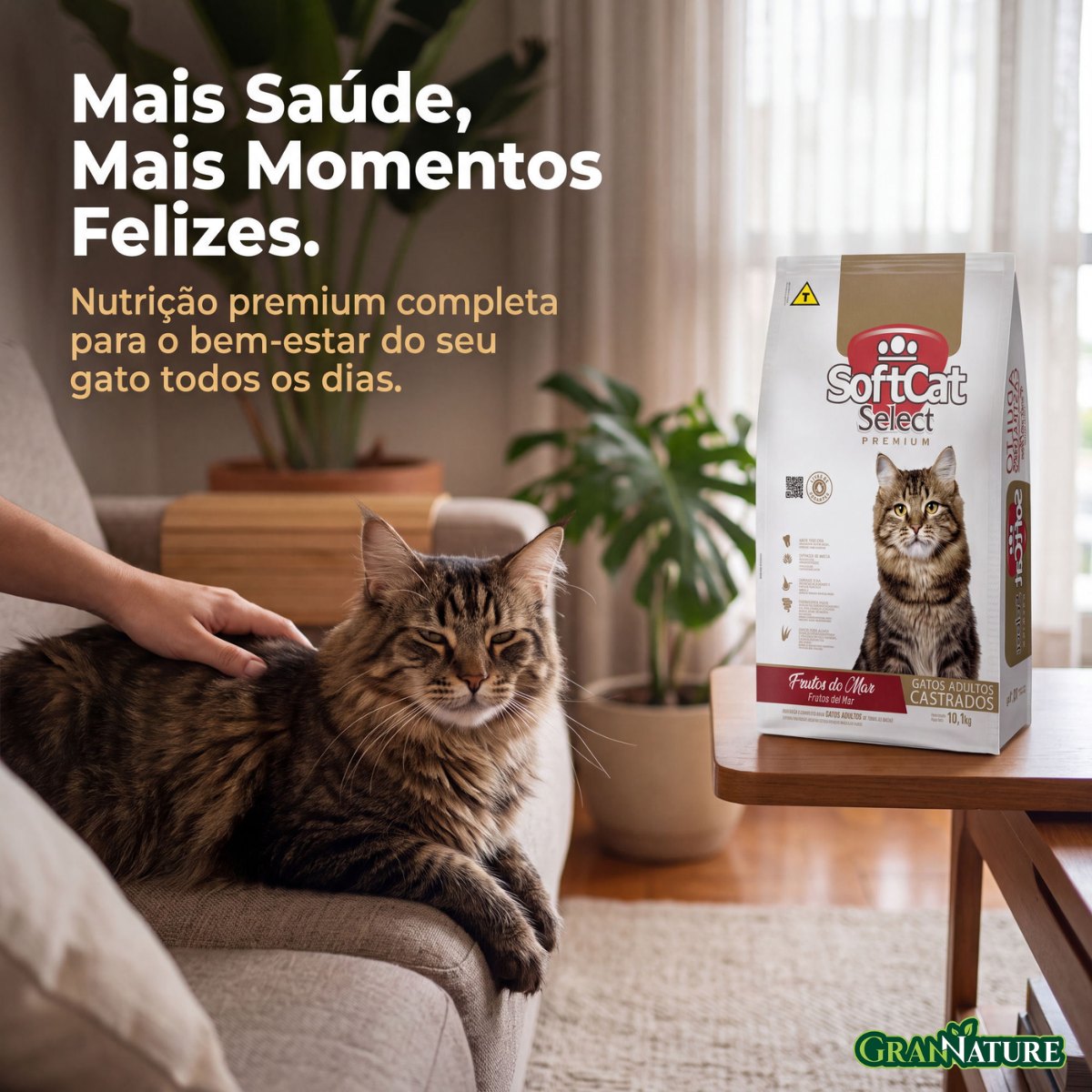 Ração SoftCat Select Gatos Castrados Frutos do Mar