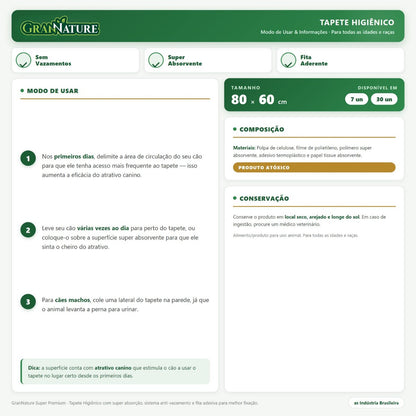 Tapete Higiênico Grannature para Cães